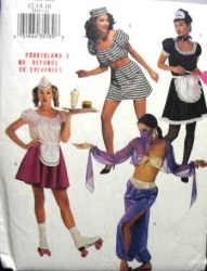 3555 BUTTERICK CAR HOP, JAILBIRD, BELLY DANCER, MAID PATTERN 6-22 3 SIZES UNCUT